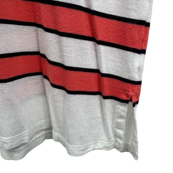 Talbots Coral and White Striped Lightweight Long Sleeve Hoodie, M - Picture 5 of 6